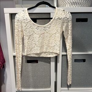 Elegant Cream Lace Crop Top
